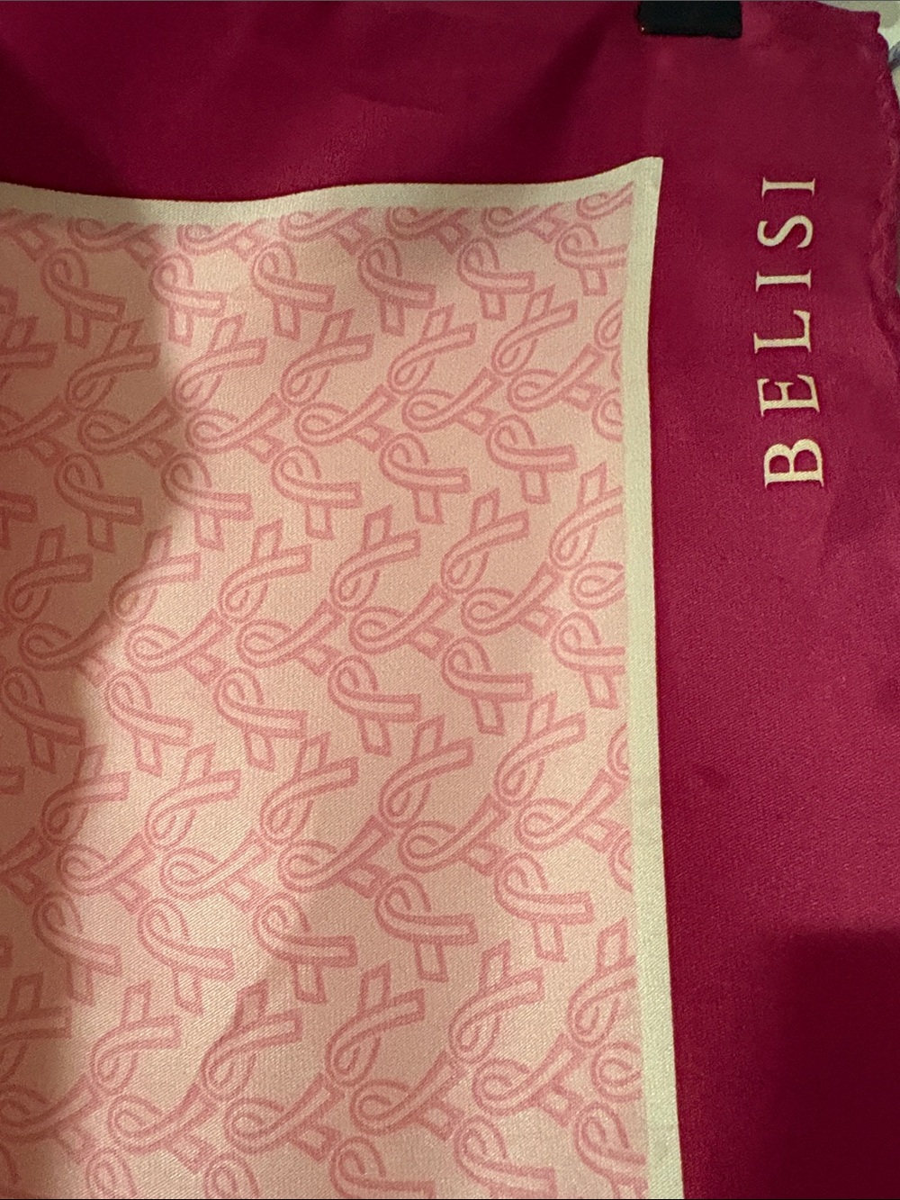 🎗️💝BREAST CANCER AWARENESS🎗️ Pink Ribbon Print Silk Scarf - Pink- worn 1x.